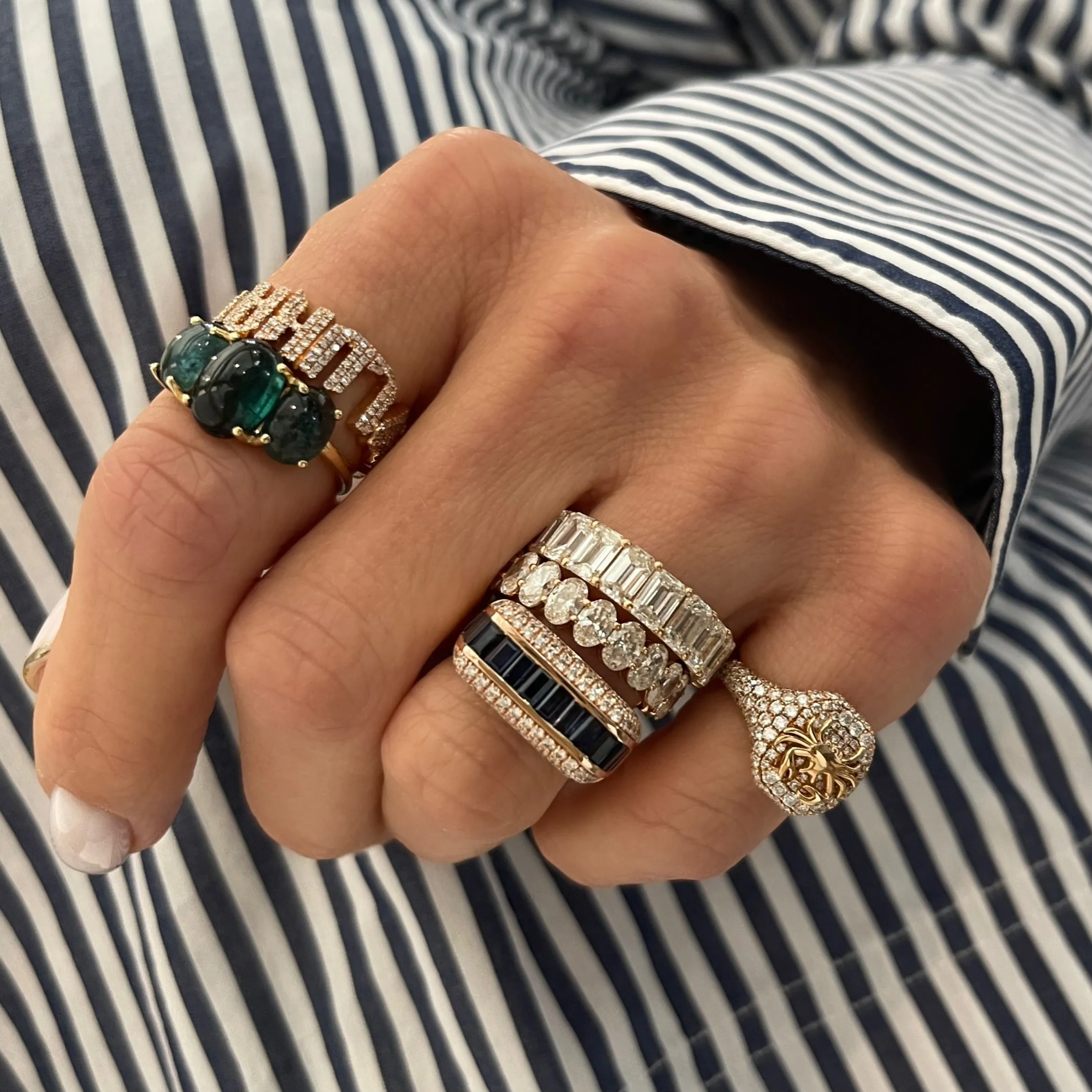 Pave Diamond Zodiac Pinky Ring