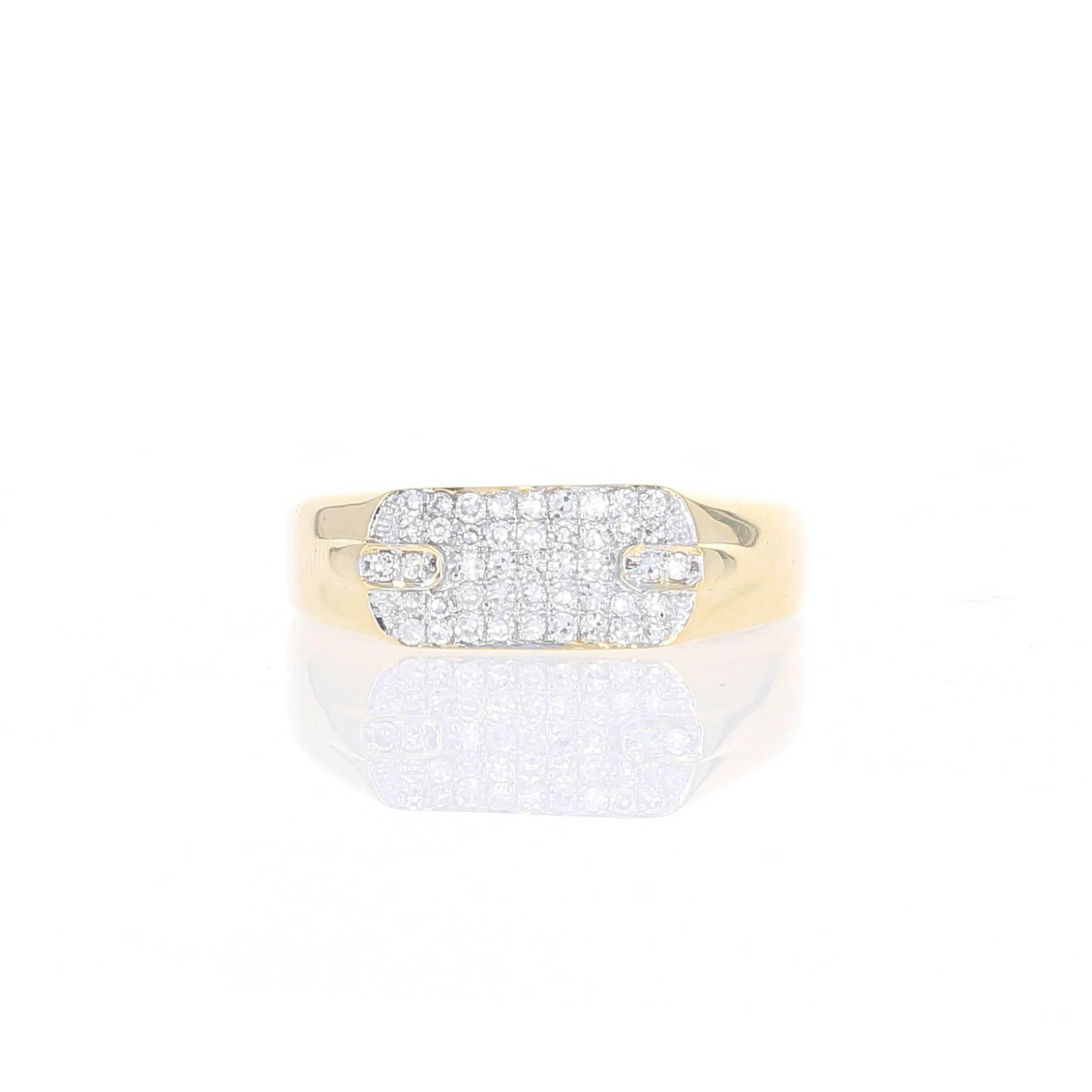 Pave Rectangular Signet Ring