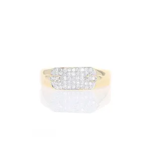 Pave Rectangular Signet Ring