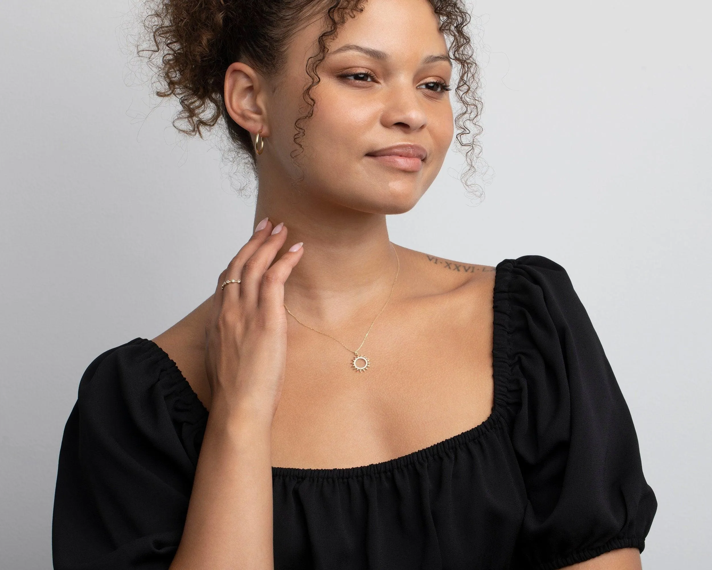 Pave Sun Necklace - 18K Gold Vermeil