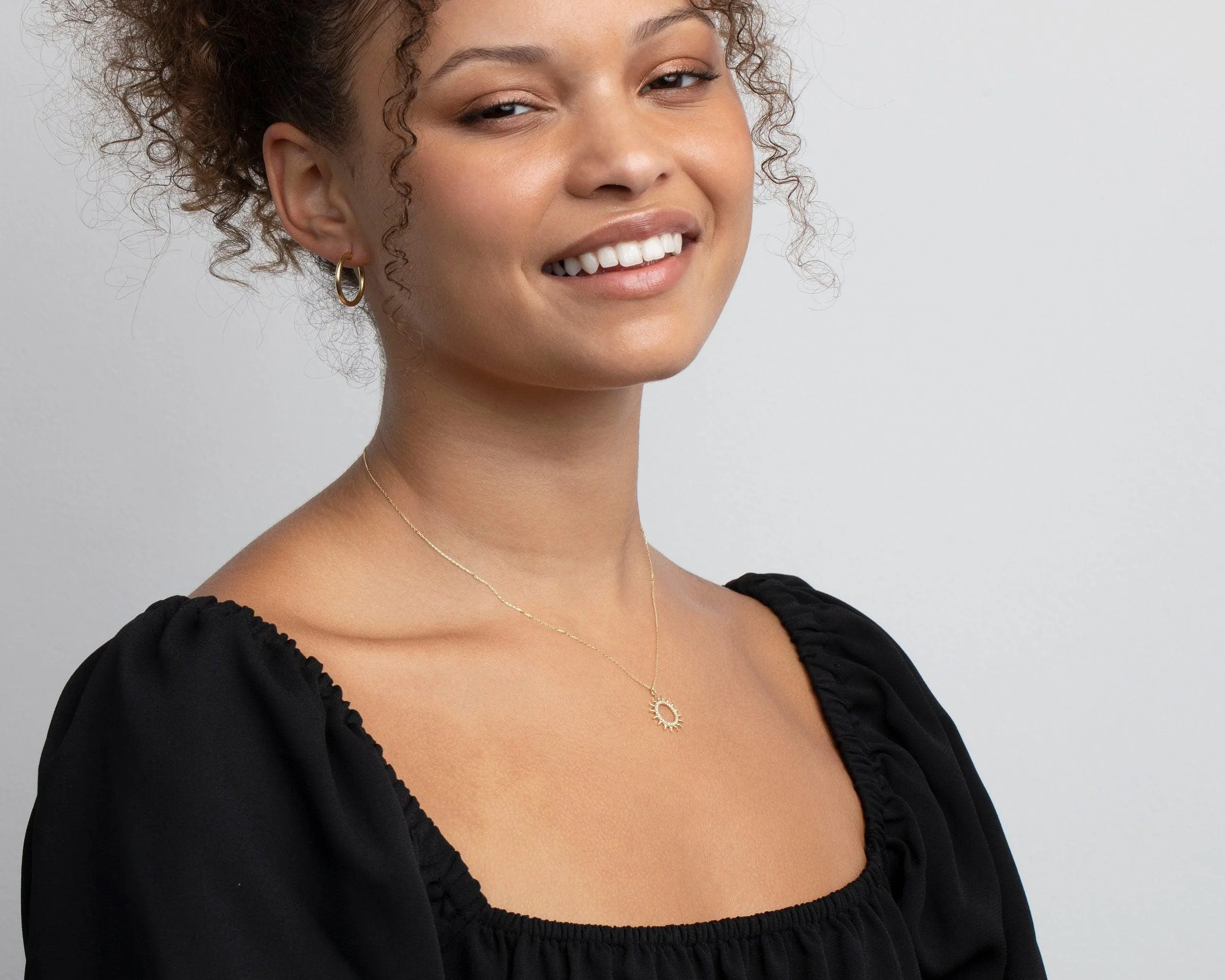 Pave Sun Necklace - 18K Gold Vermeil