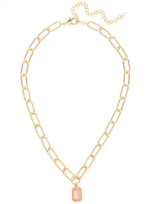 Peach Delite Nia Emerald Pendant Necklace