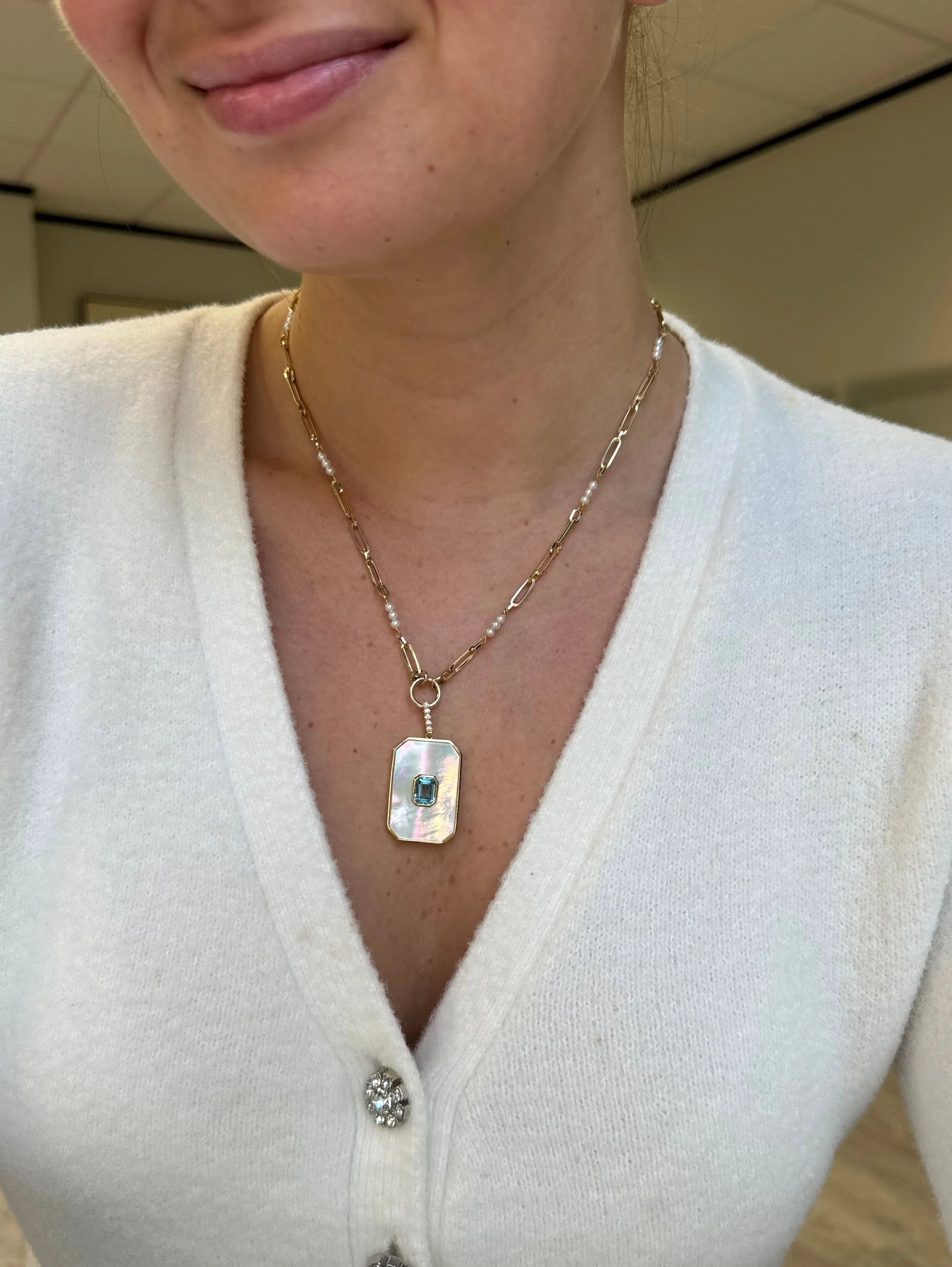 Pearl and Gold Mixed Oval Link Chain