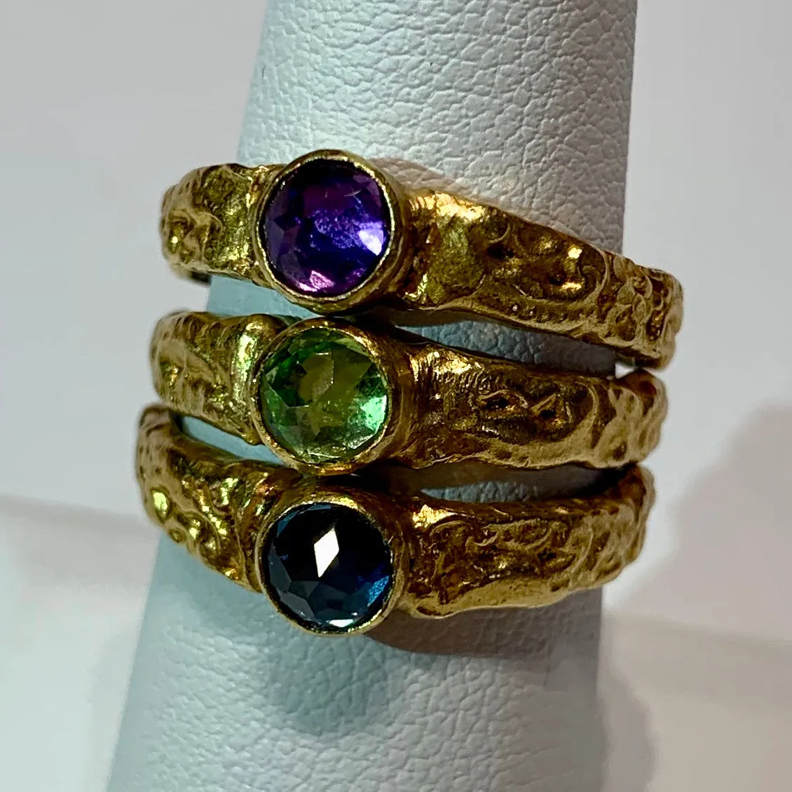 Peridot Stack Ring - 24K Gold & Silver