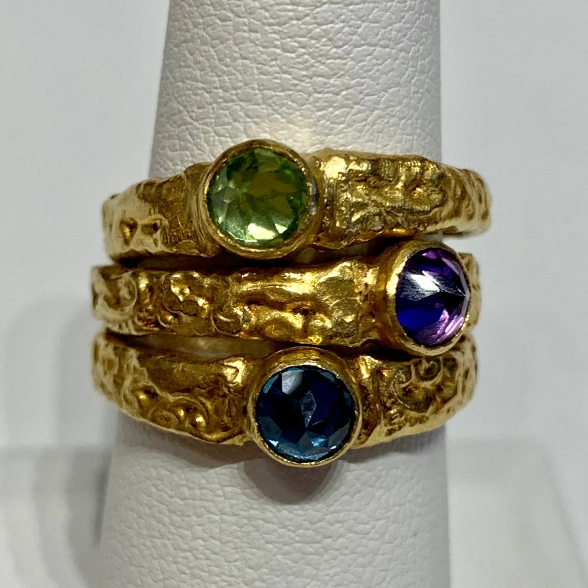 Peridot Stack Ring - 24K Gold & Silver