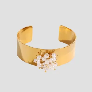 Perlitas 18k Gold Cuff Bracelet