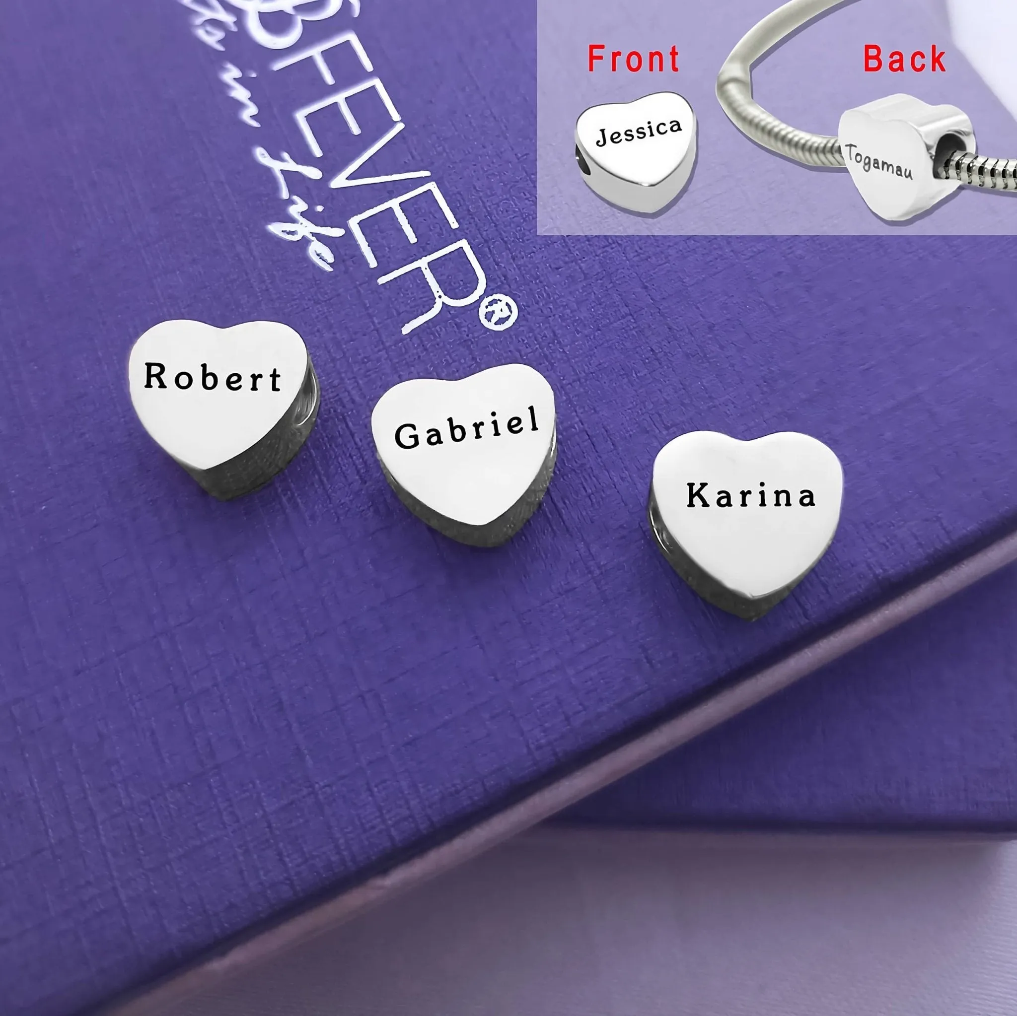 Personalised Heart Charm for Moments Bracelet