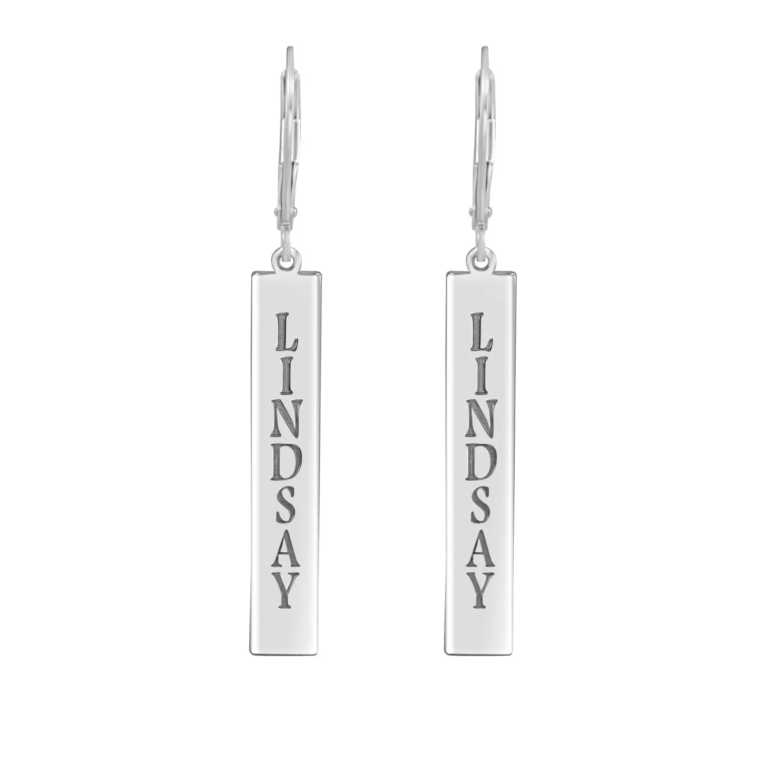 Personalized Vertical Bar Earrings