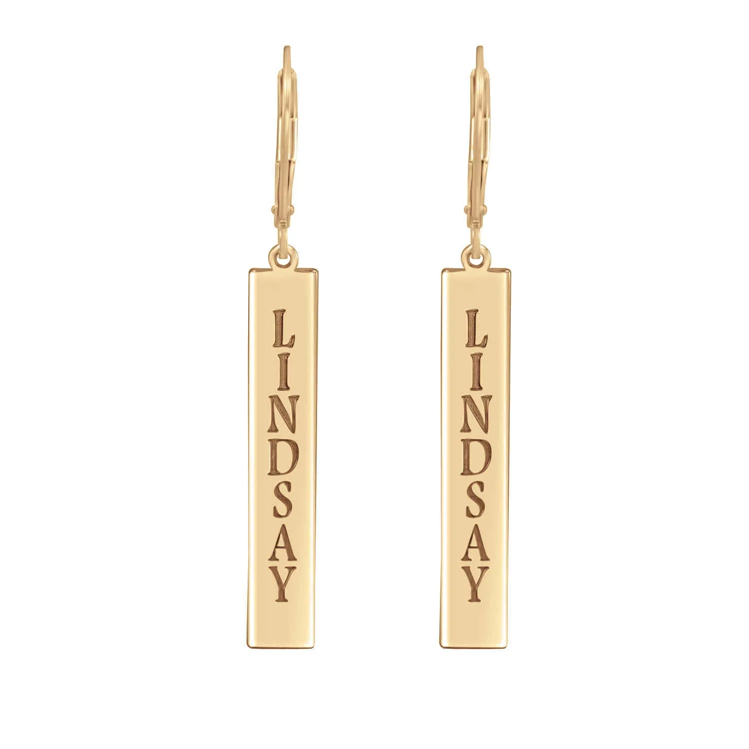 Personalized Vertical Bar Earrings