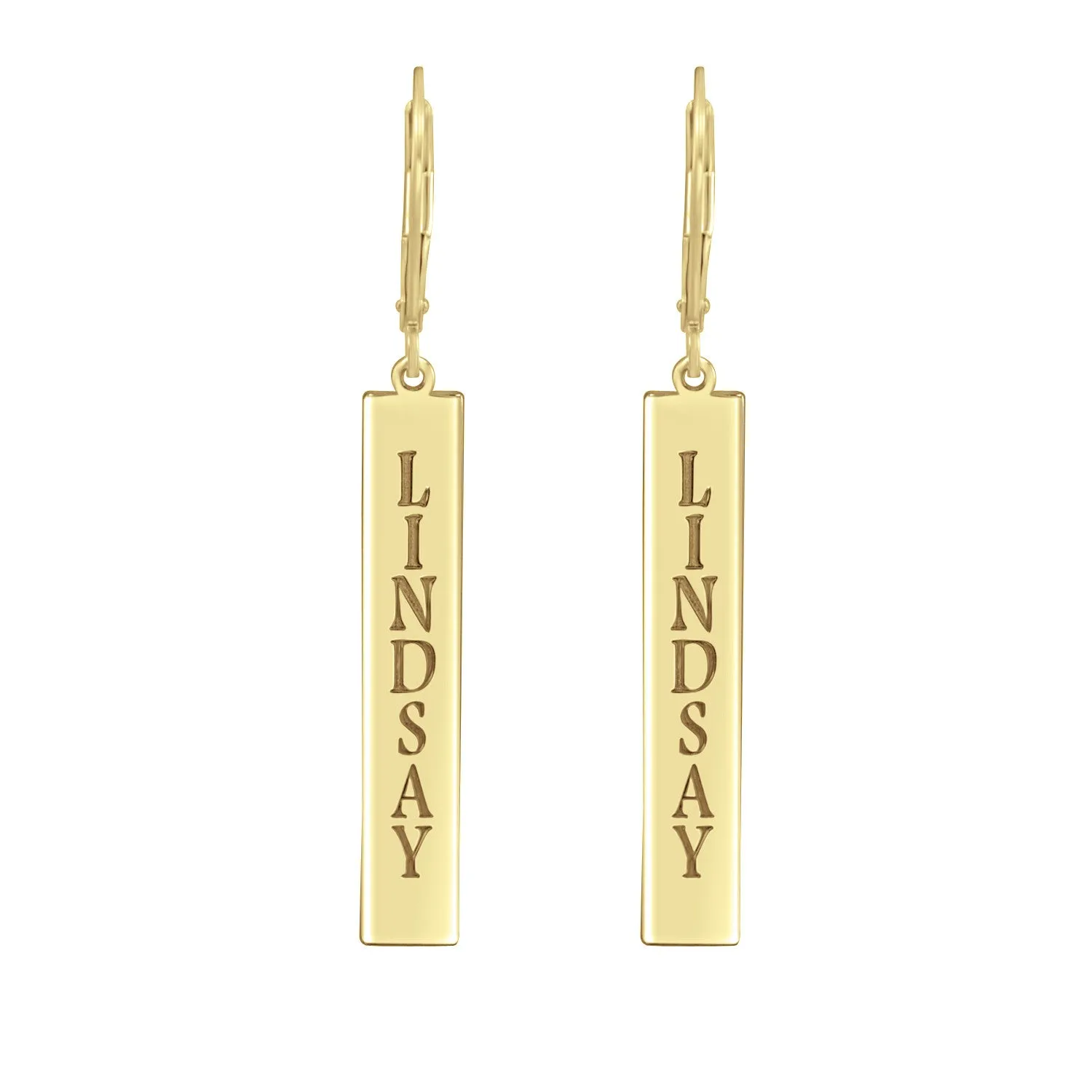Personalized Vertical Bar Earrings