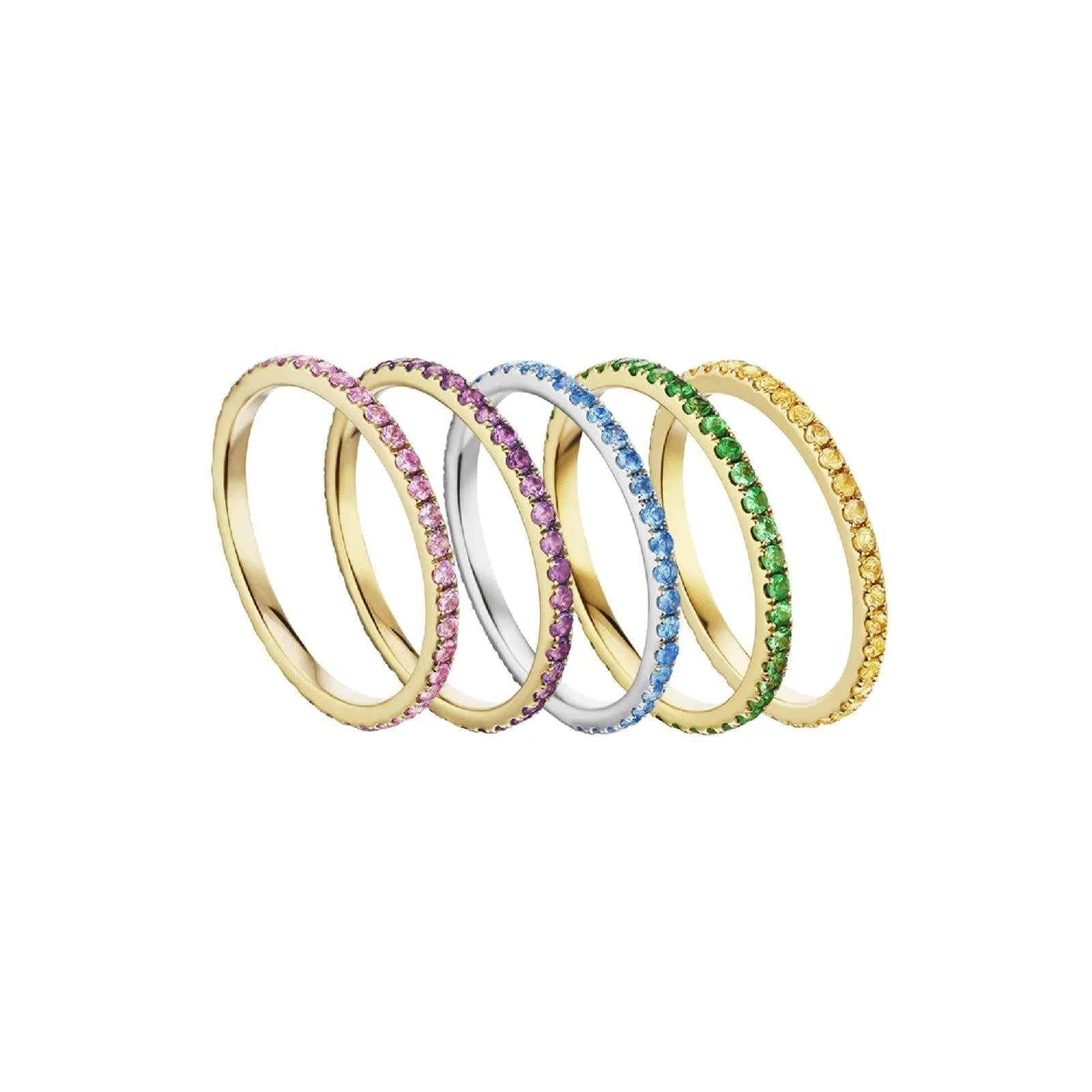 Petite Eternity Bands in Yellow Sapphire
