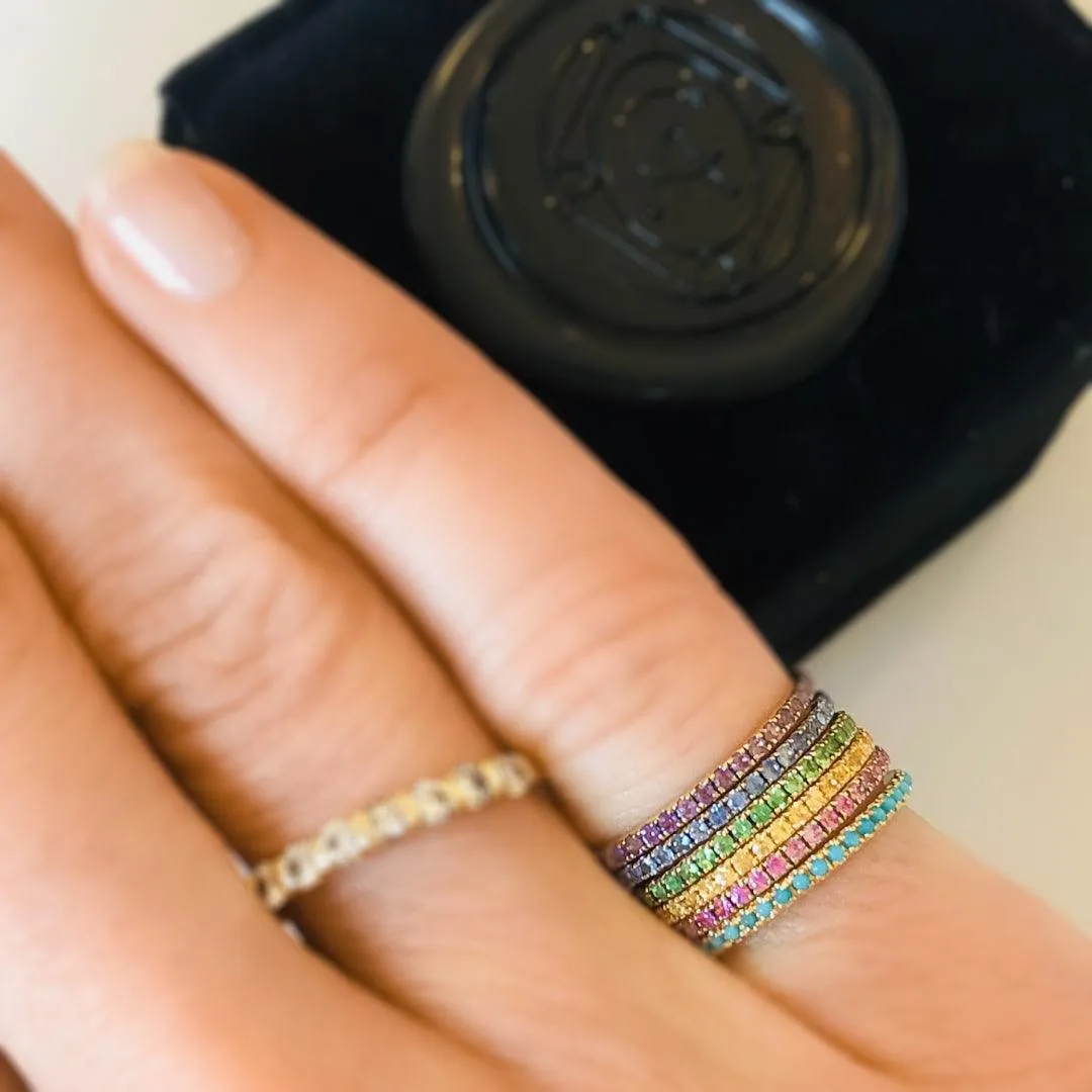Petite Eternity Bands in Yellow Sapphire