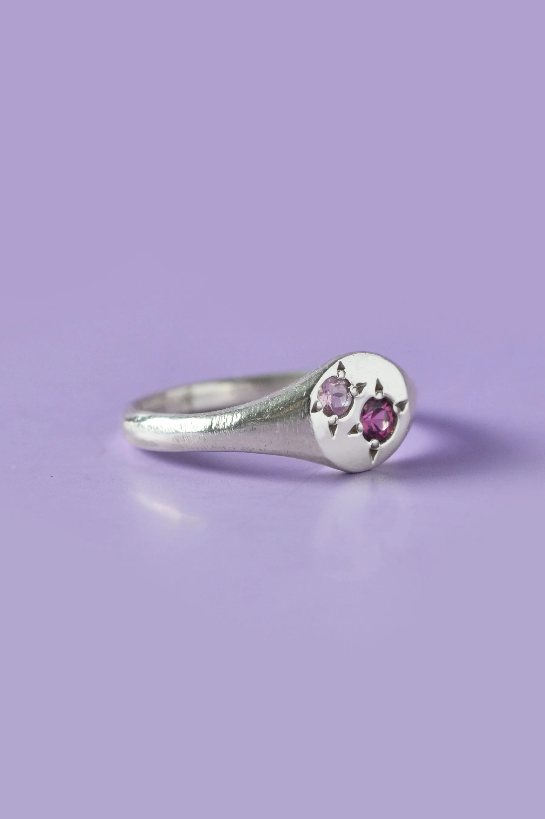Pickles Garnet & Pink Sapphire Silver Signet 871-1