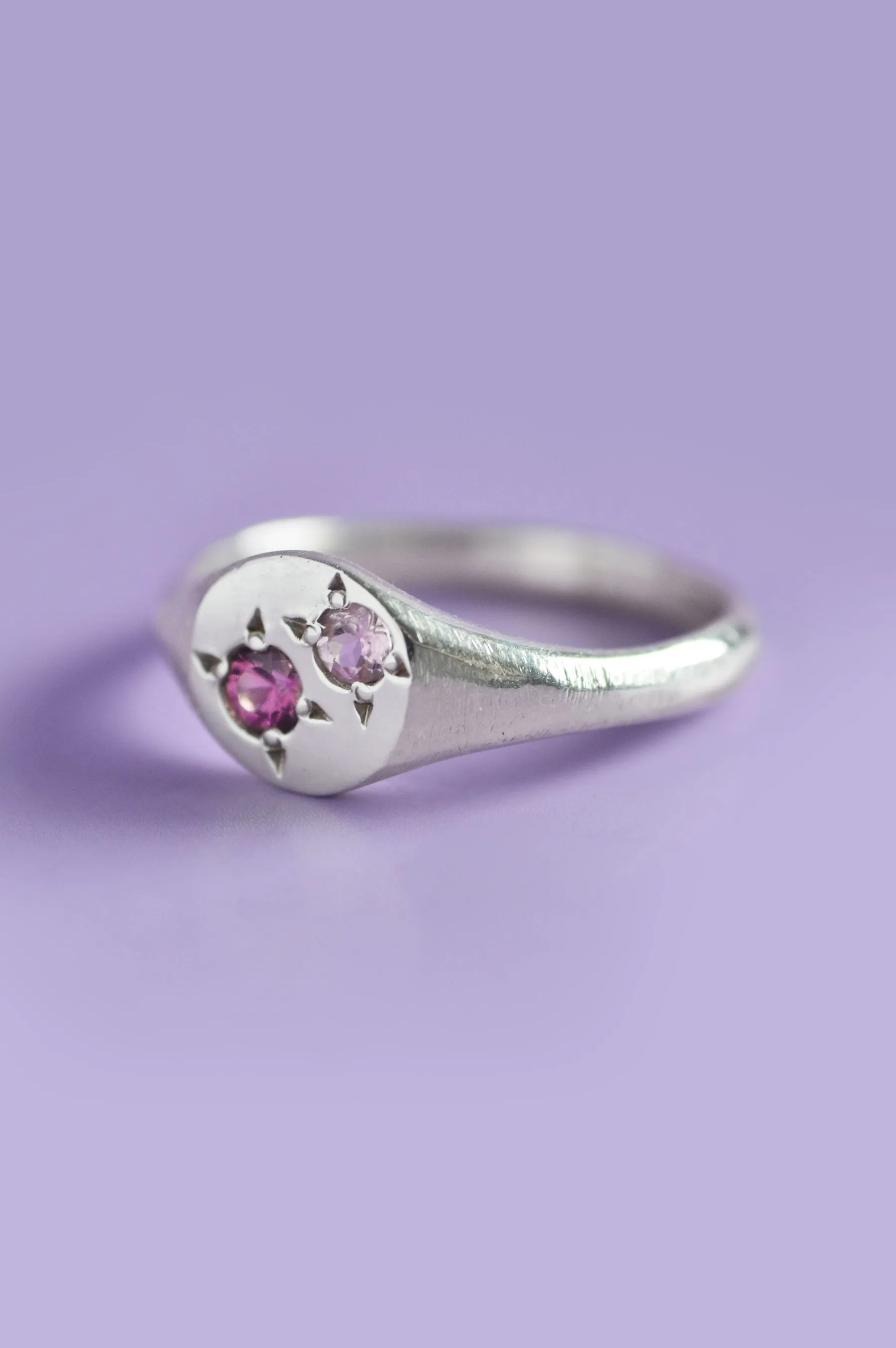 Pickles Garnet & Pink Sapphire Silver Signet 871-1