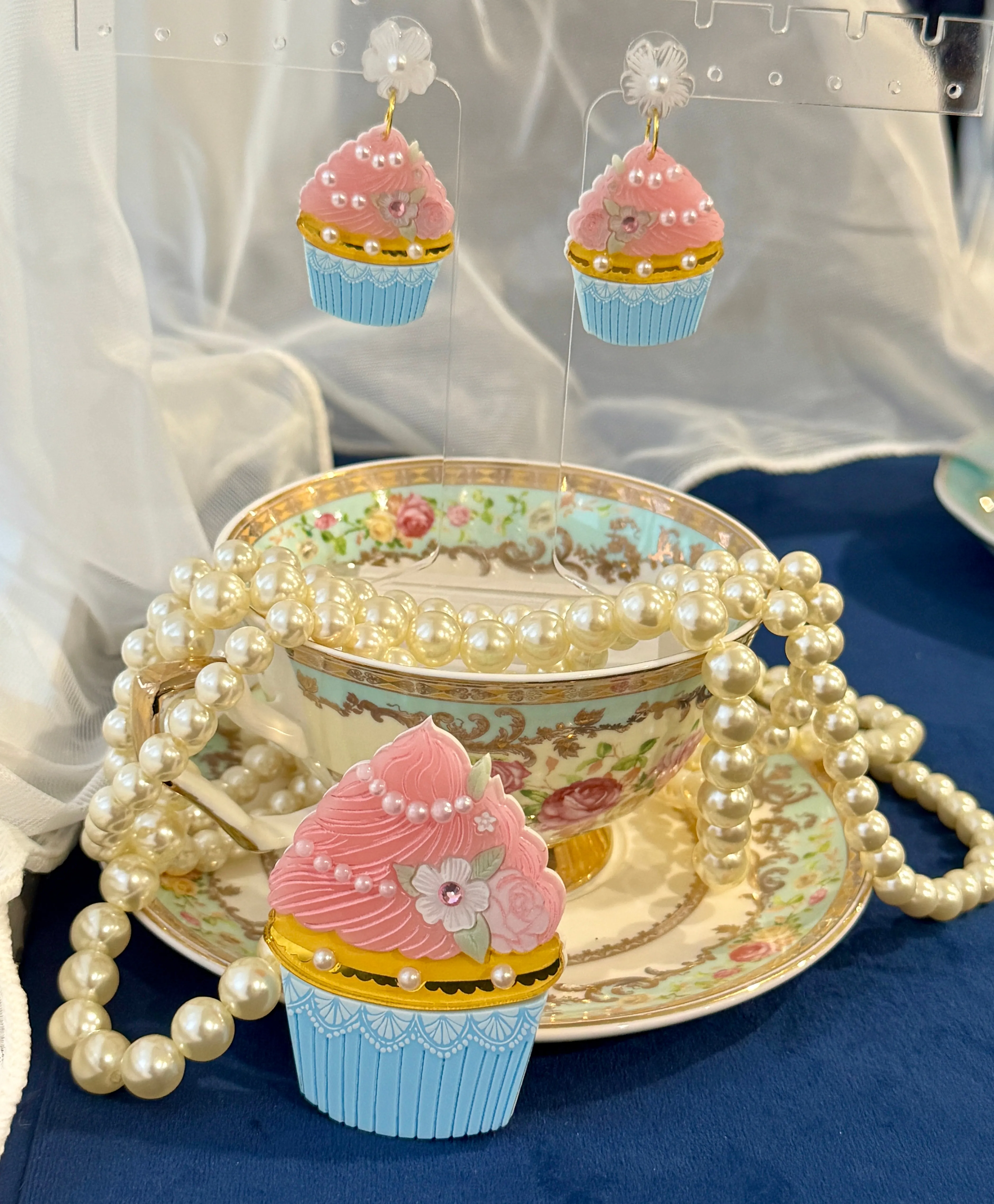 Pink cupcake 🧁 - earrings - Set of 2
