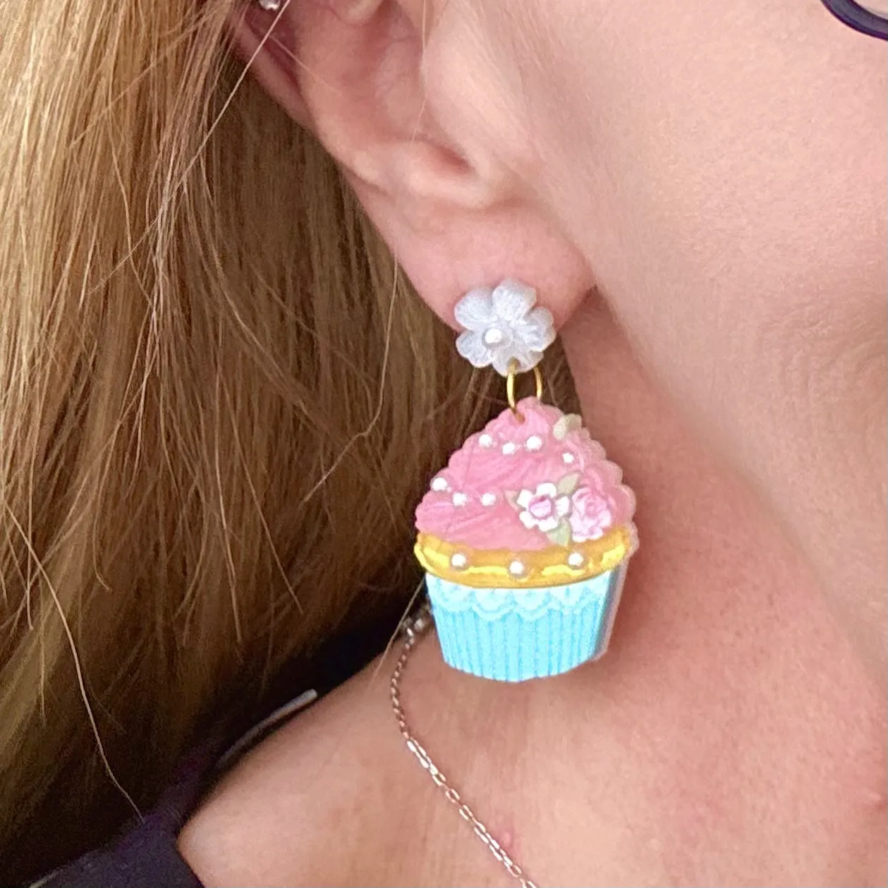 Pink cupcake 🧁 - earrings - Set of 2