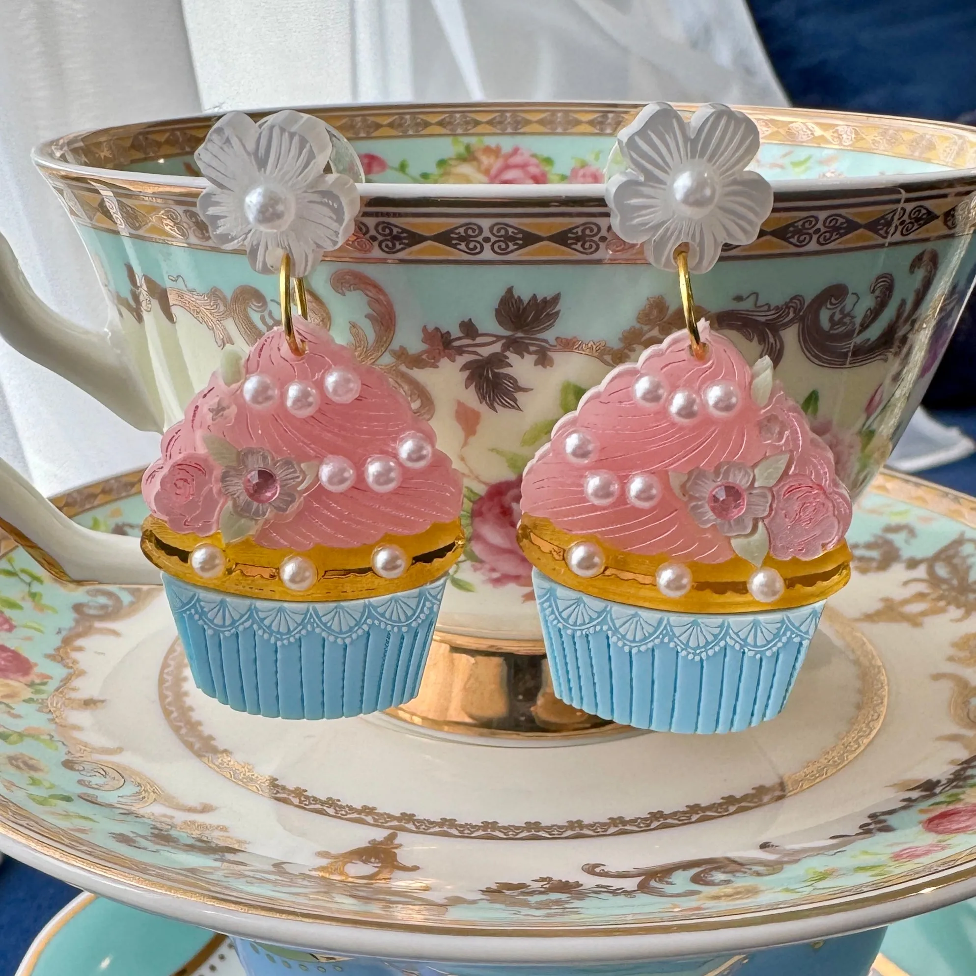 Pink cupcake 🧁 - earrings - Set of 2