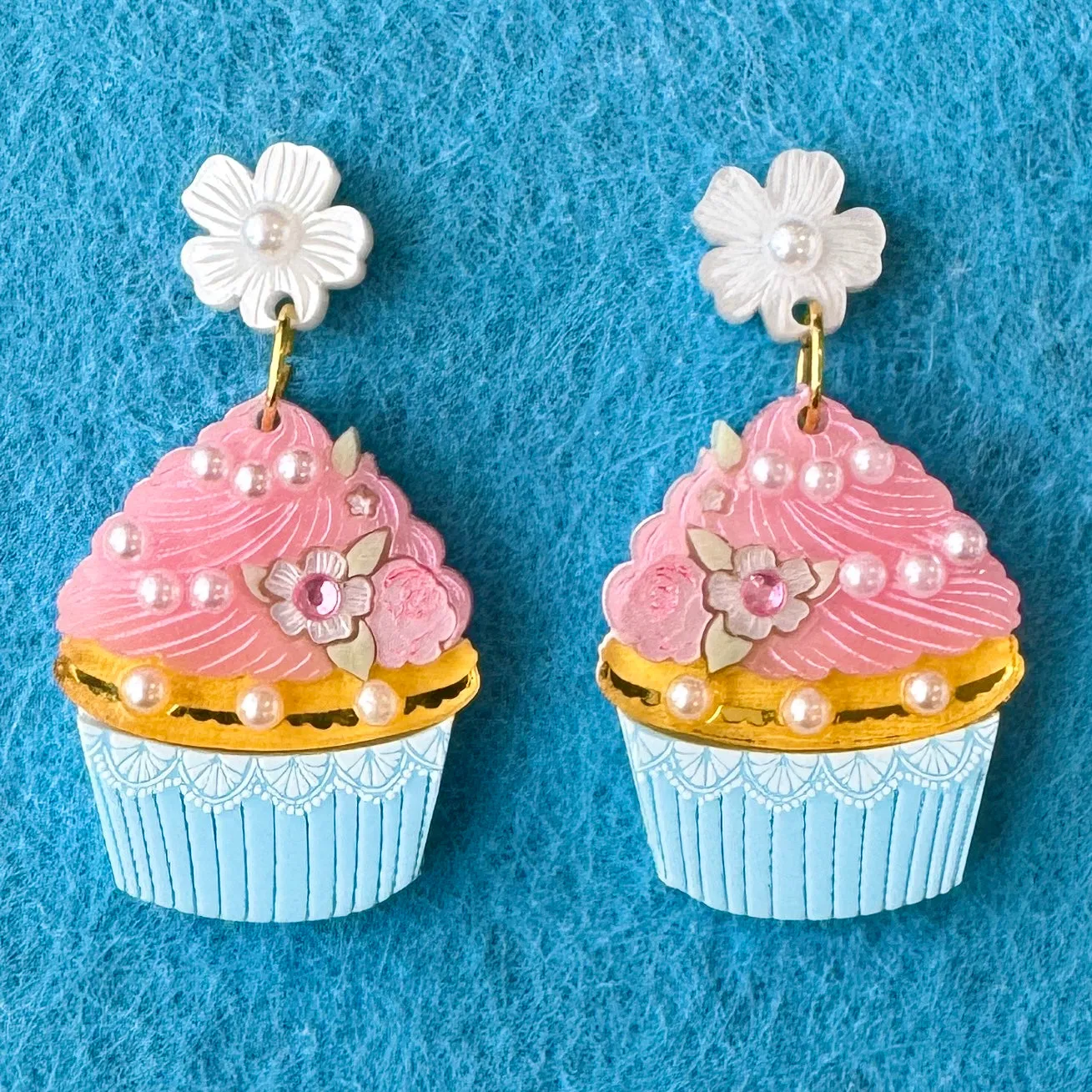 Pink cupcake 🧁 - earrings - Set of 2
