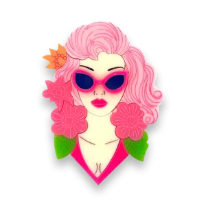 Pink Malibu Princess B 🌸 - brooch - Set of 4