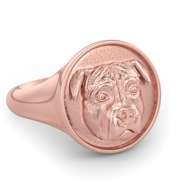 Pit Bull Classic Round Signet Ring