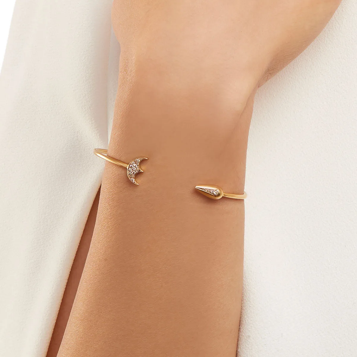 Plumb and Moon Open Cuff Bangle