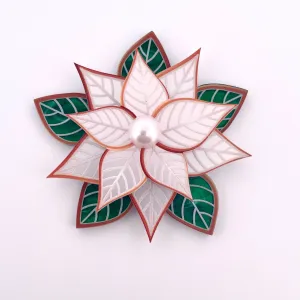 Poinsettia white - Brooch