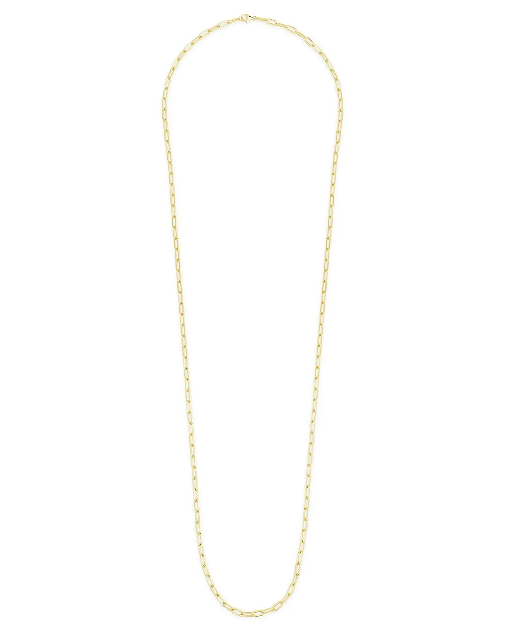 Polished Paperclip Link Chain Necklace