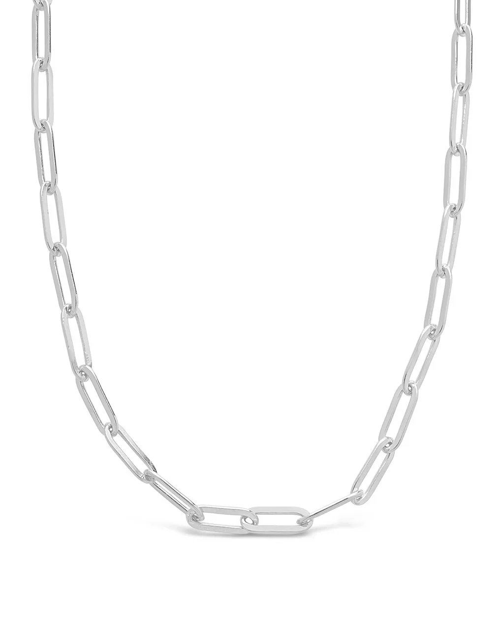Polished Paperclip Link Chain Necklace