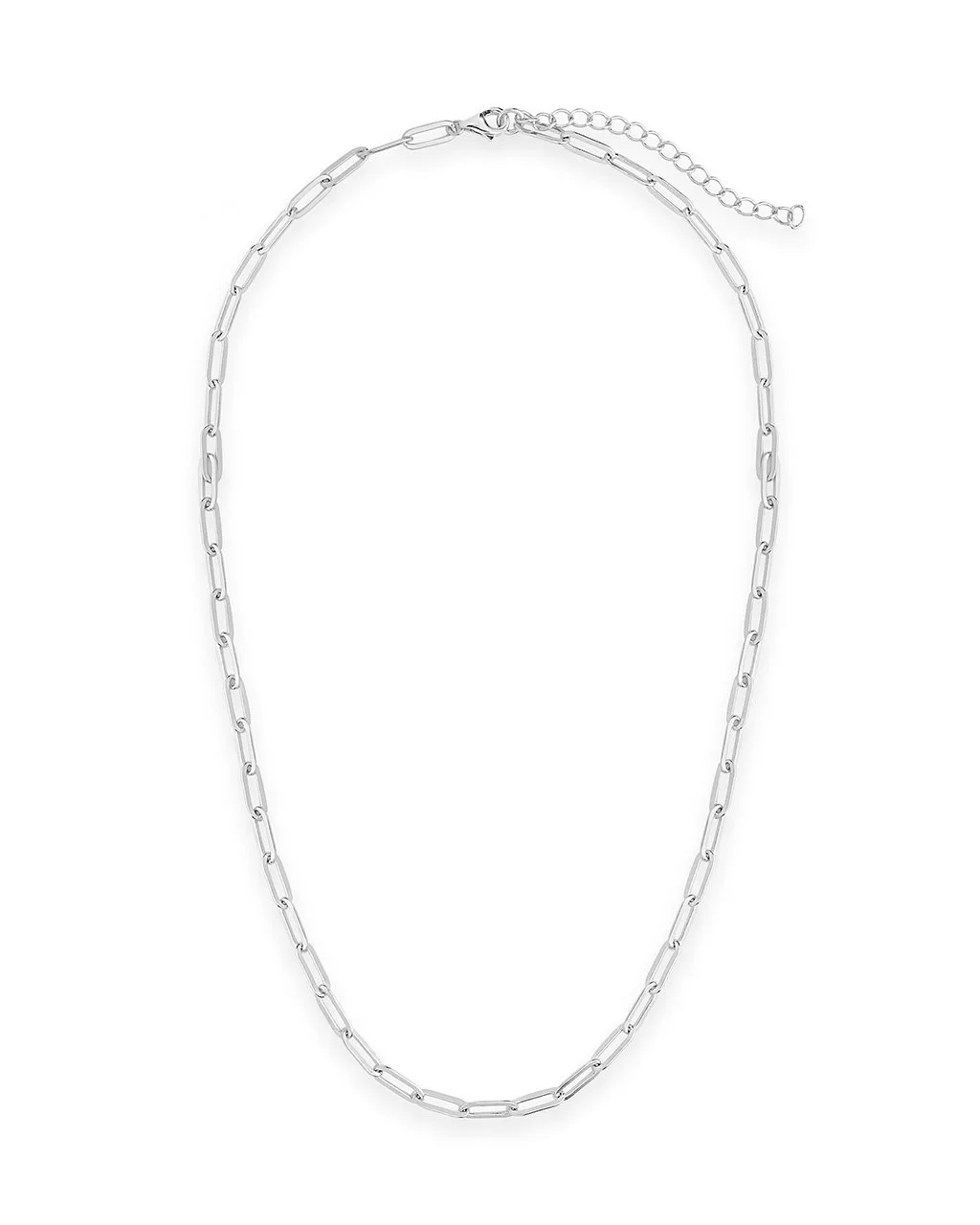 Polished Paperclip Link Chain Necklace