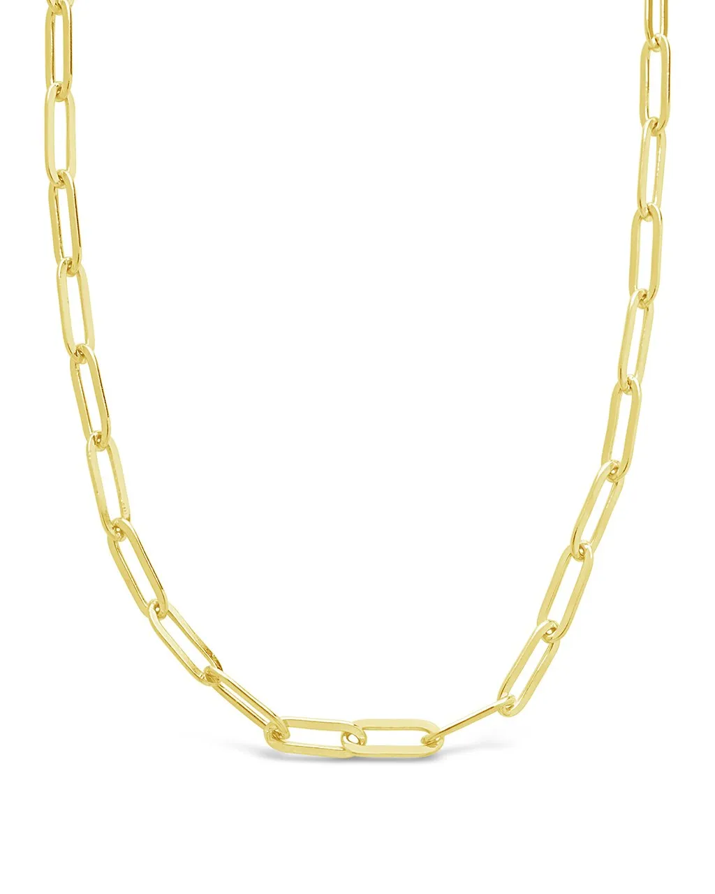Polished Paperclip Link Chain Necklace