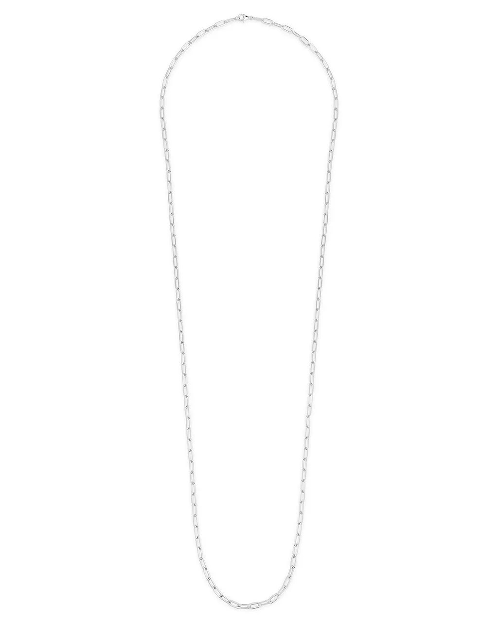 Polished Paperclip Link Chain Necklace
