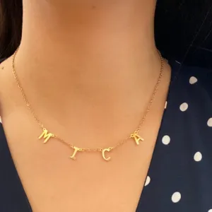 *PRE-ORDER Quadruple Upright Initial Gold Filled Necklace