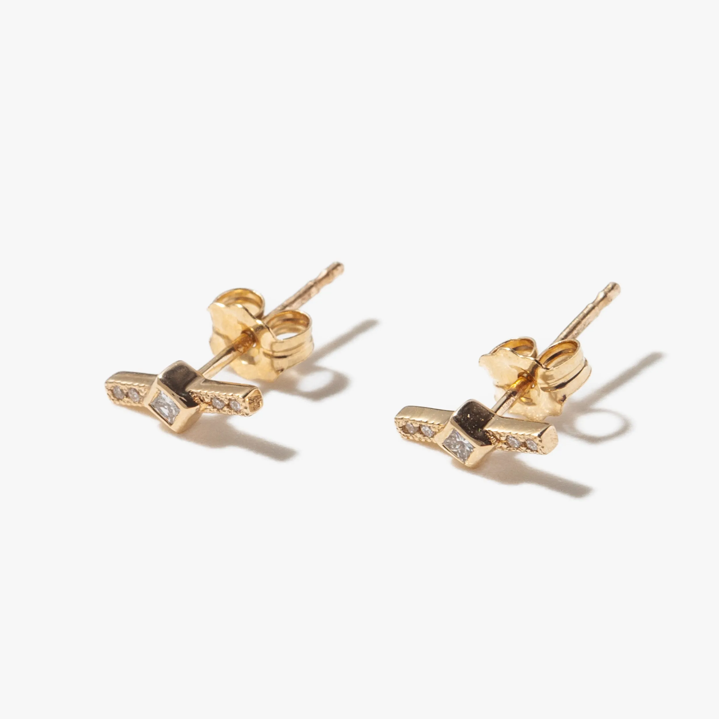 Princess Diamond & Diamond Bar Studs