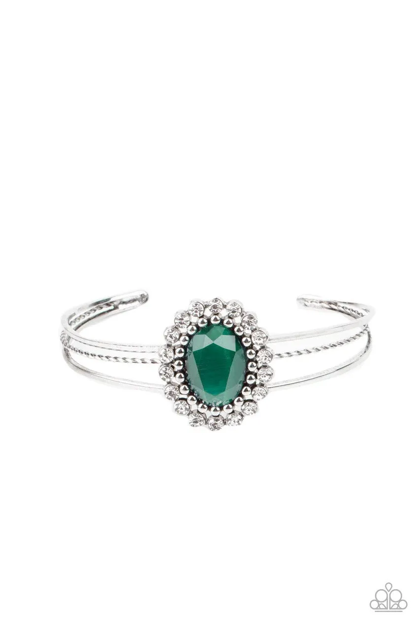 Prismatic Flower Patch Green Paparazzi Bracelet