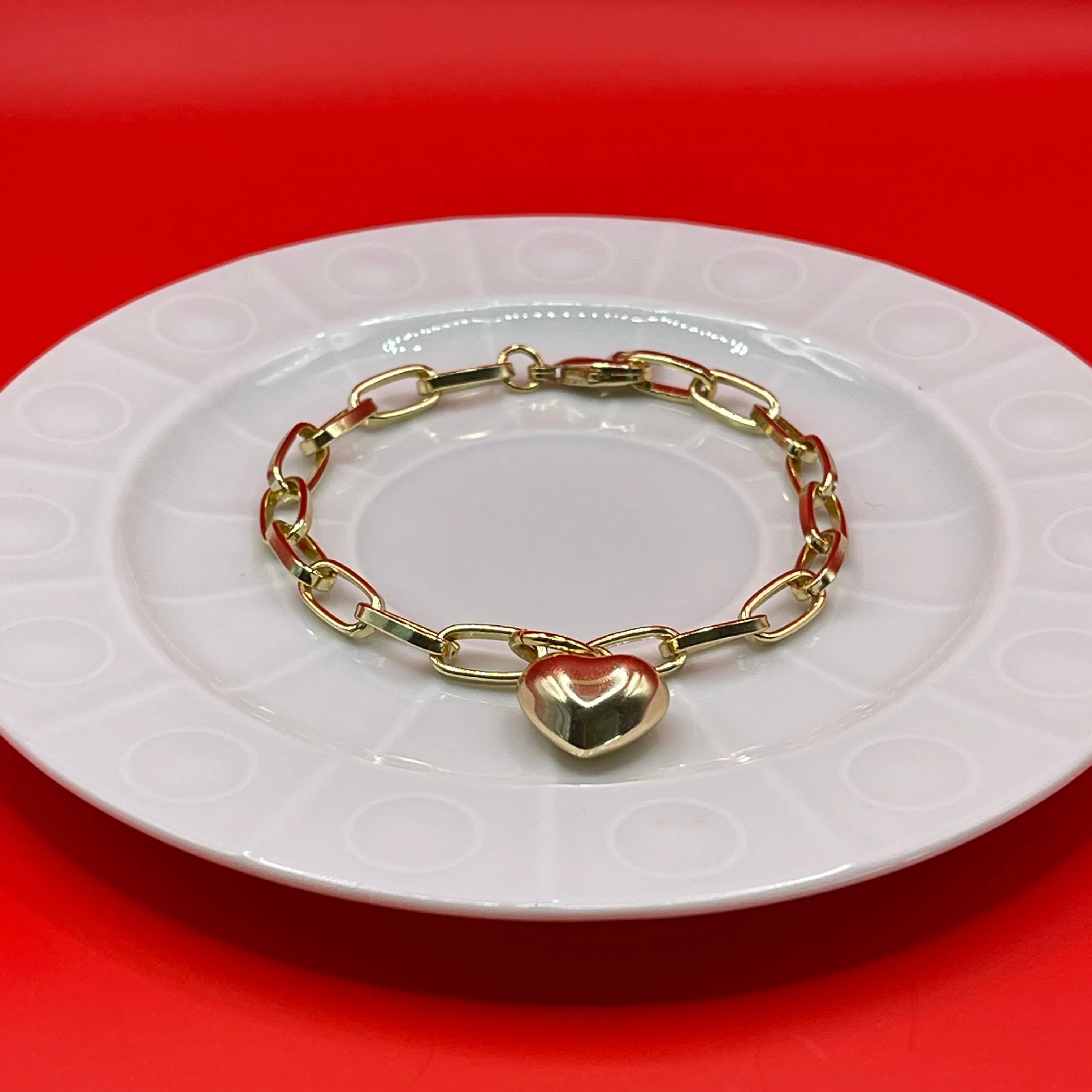 Puffy Bauble Heart Love Bracelet
