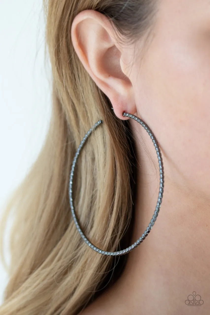 Pump Up the Volume Black Paparazzi Earrings