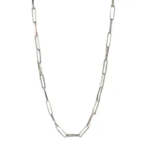 "Cary York" Sterling Silver Rectangular Link Necklace - 17.5"