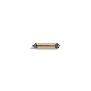 "Santiago" Gold Bar Stud with Black Diamonds