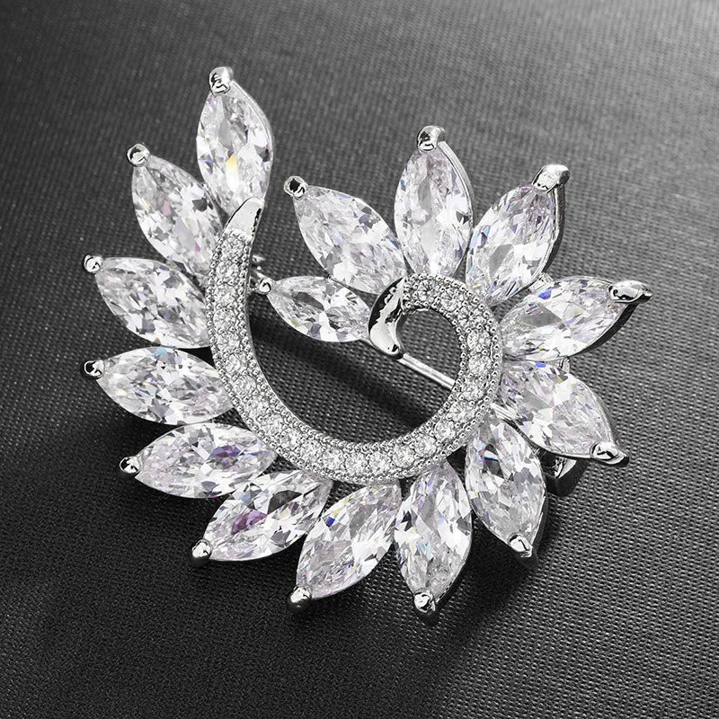 Radiance Luxury Crystal Fibonacci Brooch