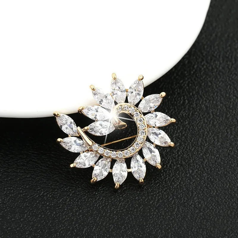 Radiance Luxury Crystal Fibonacci Brooch