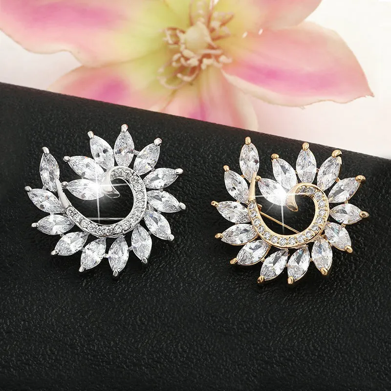 Radiance Luxury Crystal Fibonacci Brooch
