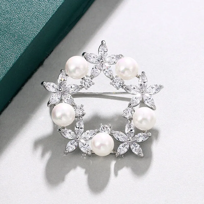 Radiance Luxury Crystal Wreath Brooch