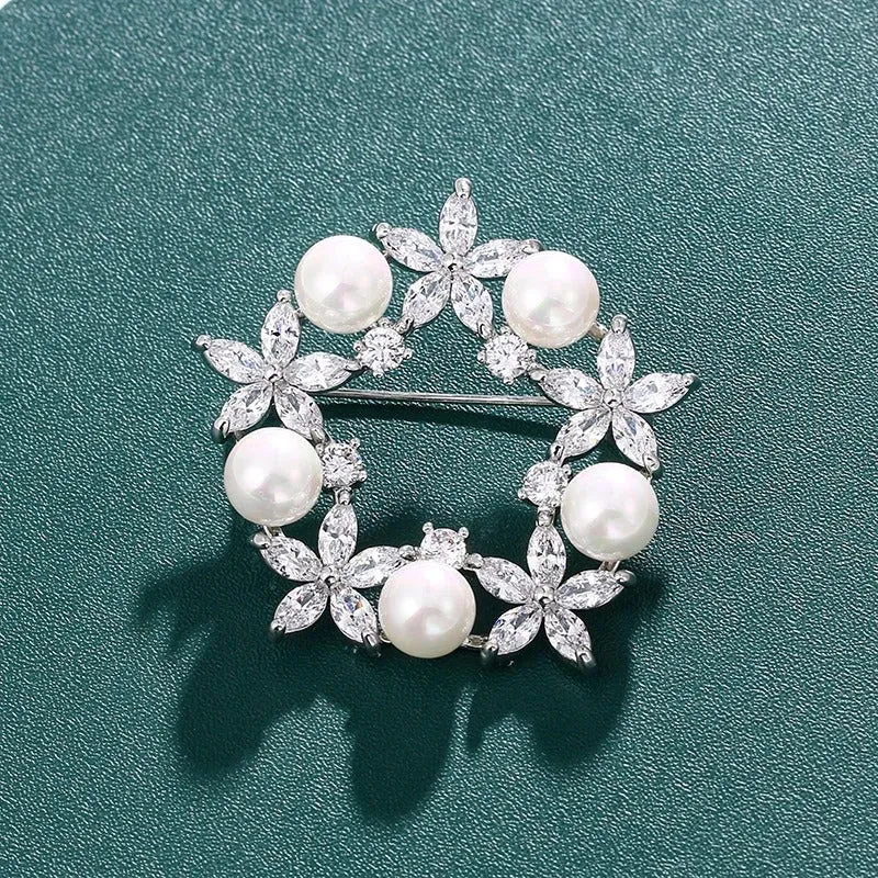 Radiance Luxury Crystal Wreath Brooch