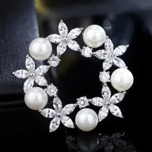 Radiance Luxury Crystal Wreath Brooch