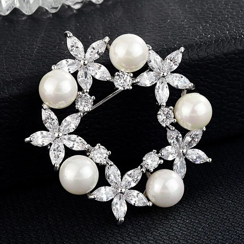 Radiance Luxury Crystal Wreath Brooch