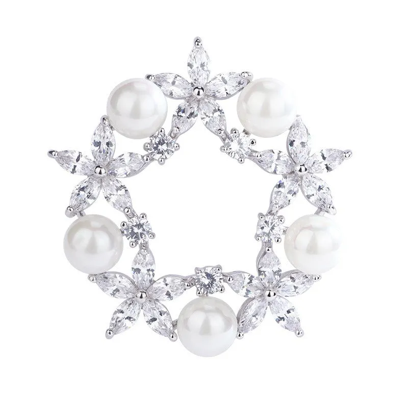 Radiance Luxury Crystal Wreath Brooch