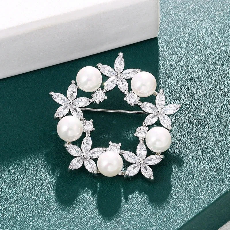 Radiance Luxury Crystal Wreath Brooch