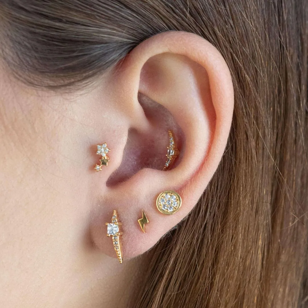 Radiant Bar Piercing Barbell Earrings Ball Back Earrings Sleeper Earrings