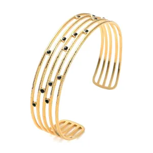 Radiant Striped Gold Cuff – 18K Gold