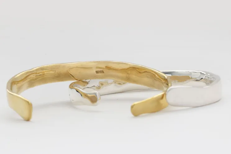 Raw Flat Cuff - Sterling Silver